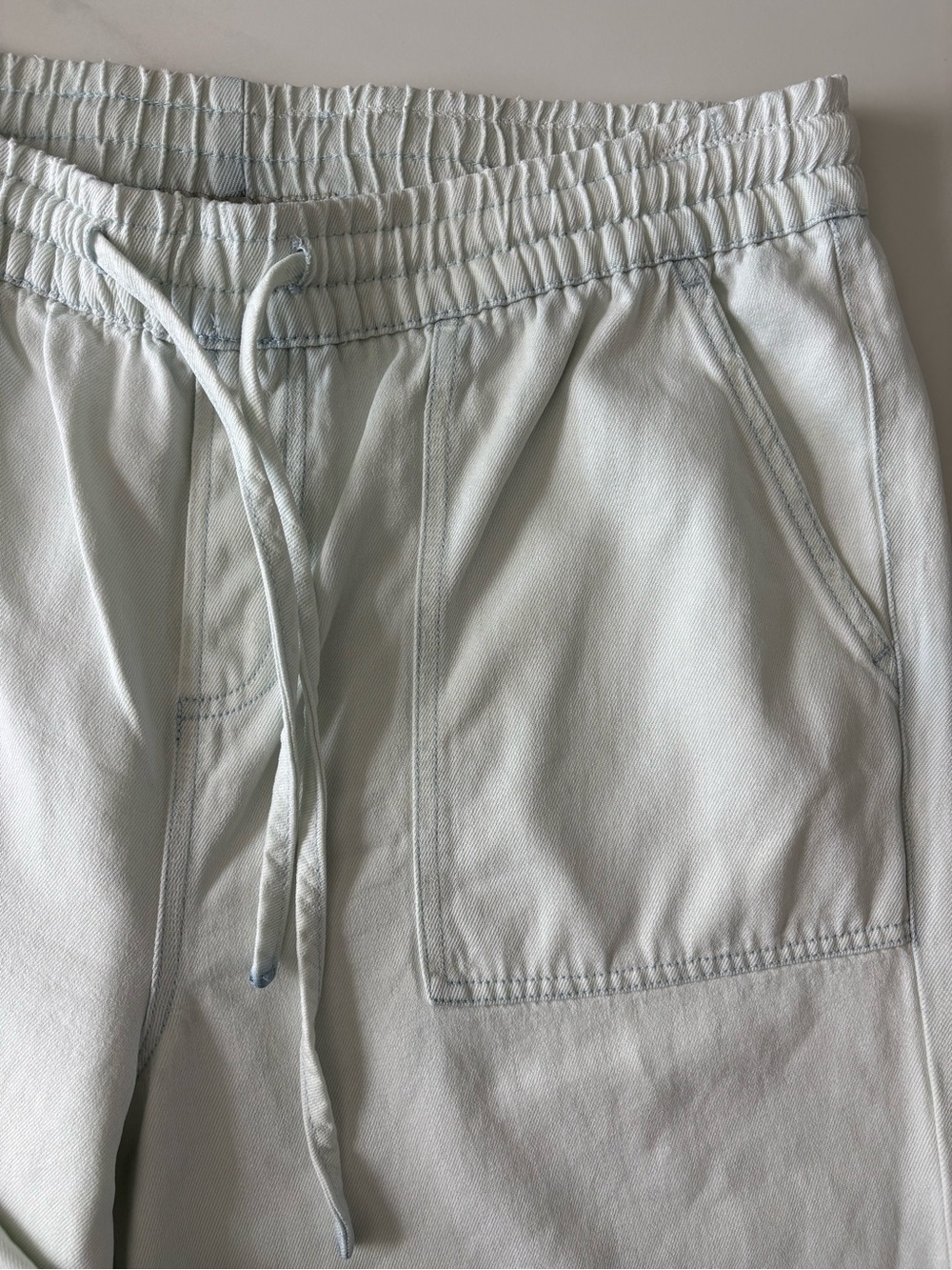 Thread & Supply Light White Wide-Leg Drawstring Pants Lyocell Sz XL - Picture 3 of 10